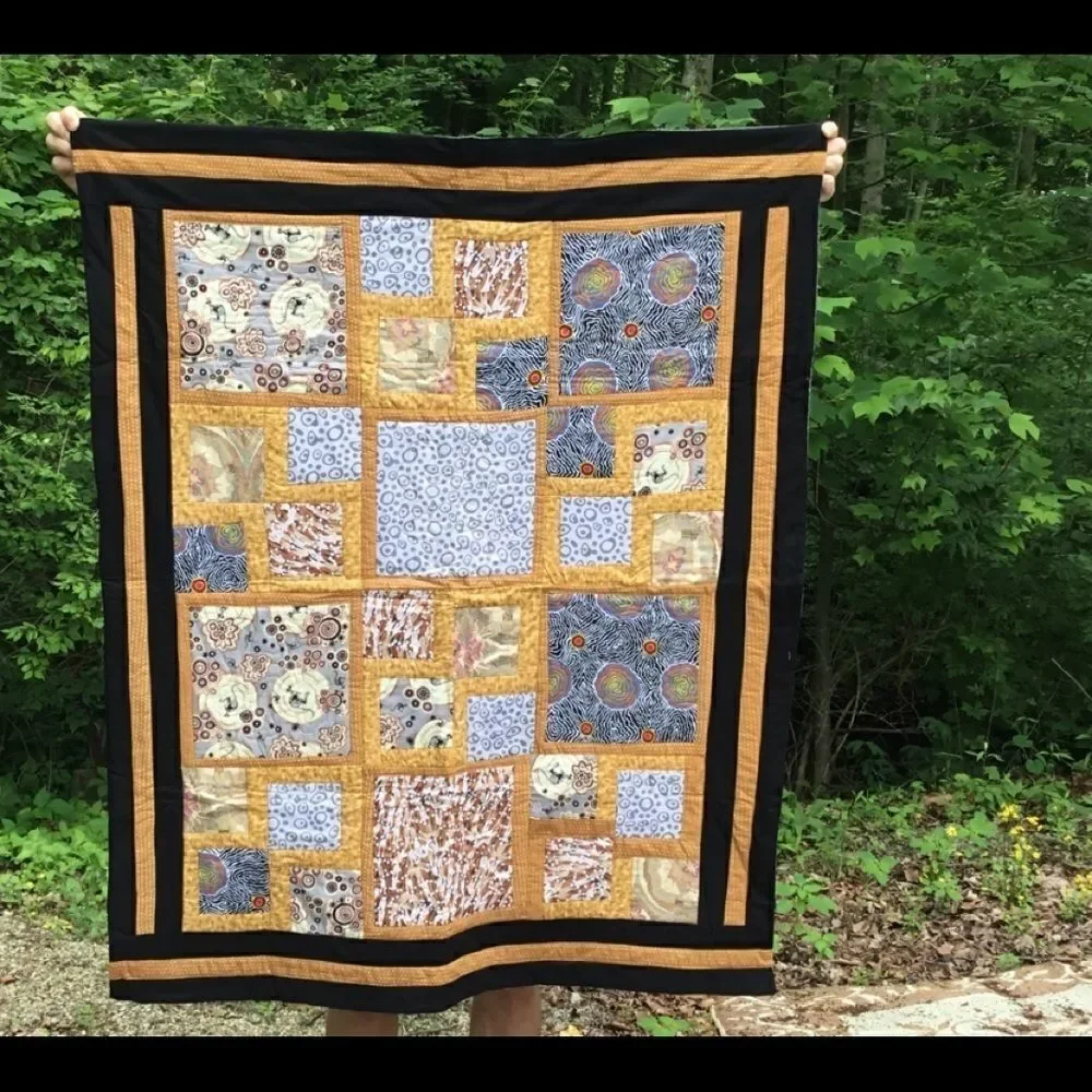 NWT Hand Crafted Quilted Aboriginal Fabrics Quilt